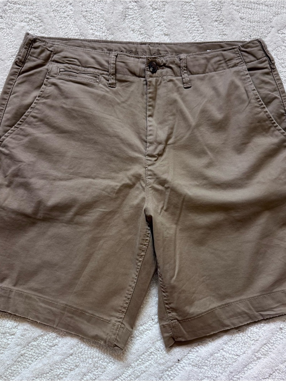 American Eagle Outfitters AE Men's Flex Flat-Front Chino Distressed Shorts, 34W